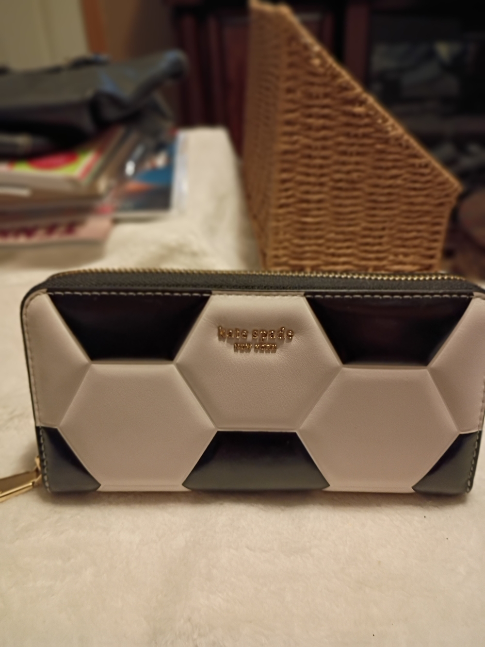 kate spade Rare HTF Kickoff World Cup Leather Zip Wallet